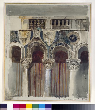 Study of the Marble Inlaying on the Front of the Casa Loredan, Venice, September - October 1845 by John Ruskin